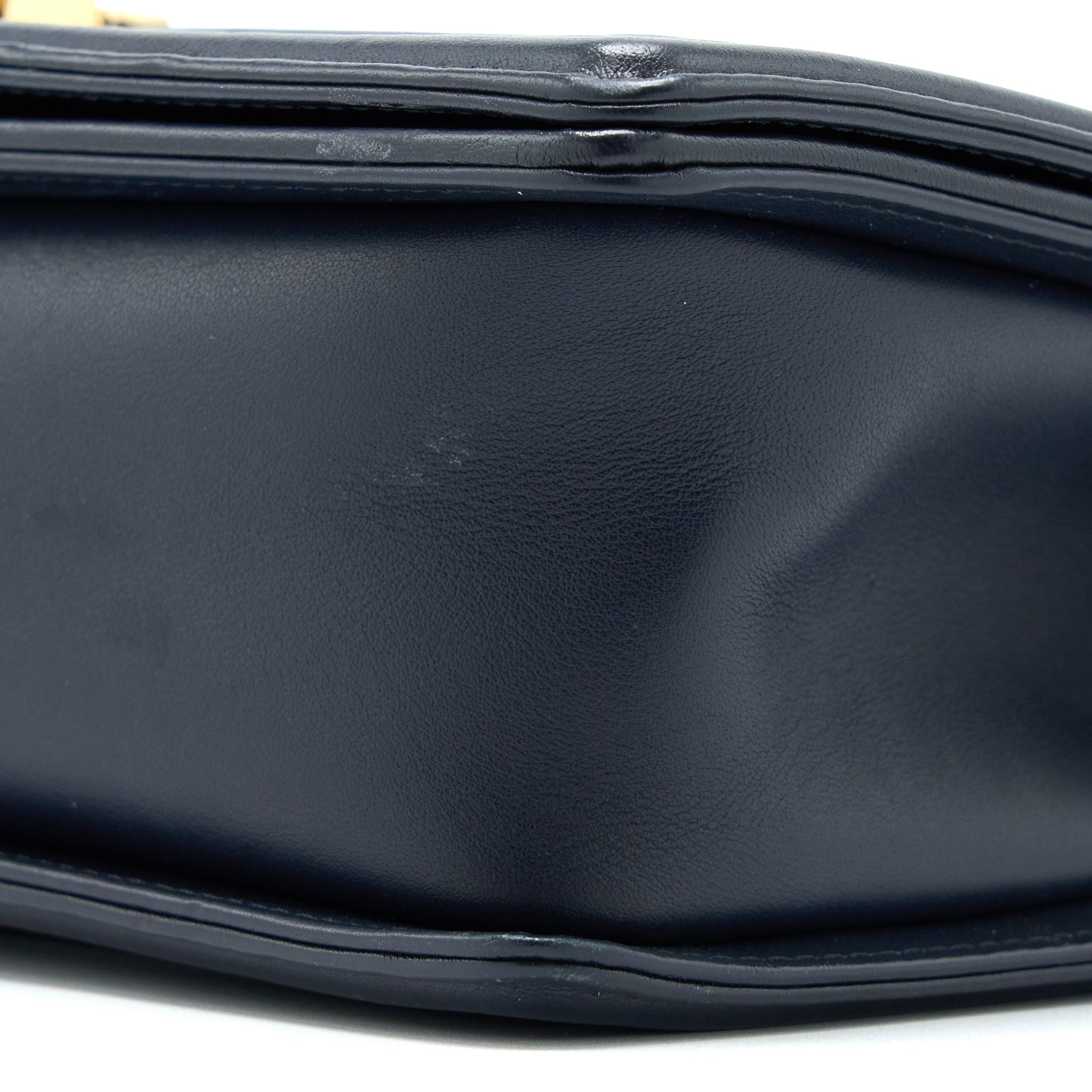 CHANEL MEDIUM BOY BAG CALFSKIN NAVY LGHW