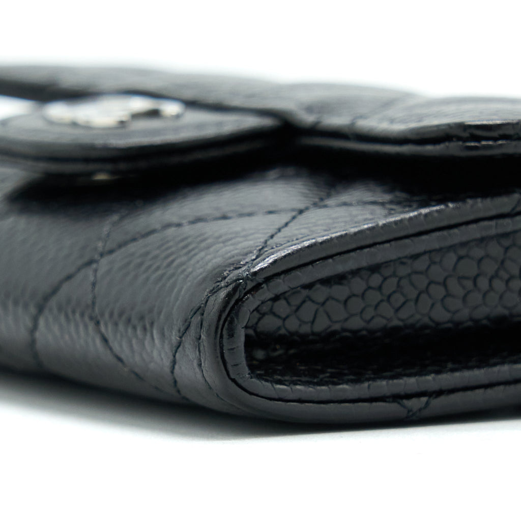 CHANEL CLASSIC FLAP CARD HOLDER CAVIAR BLACK SHW