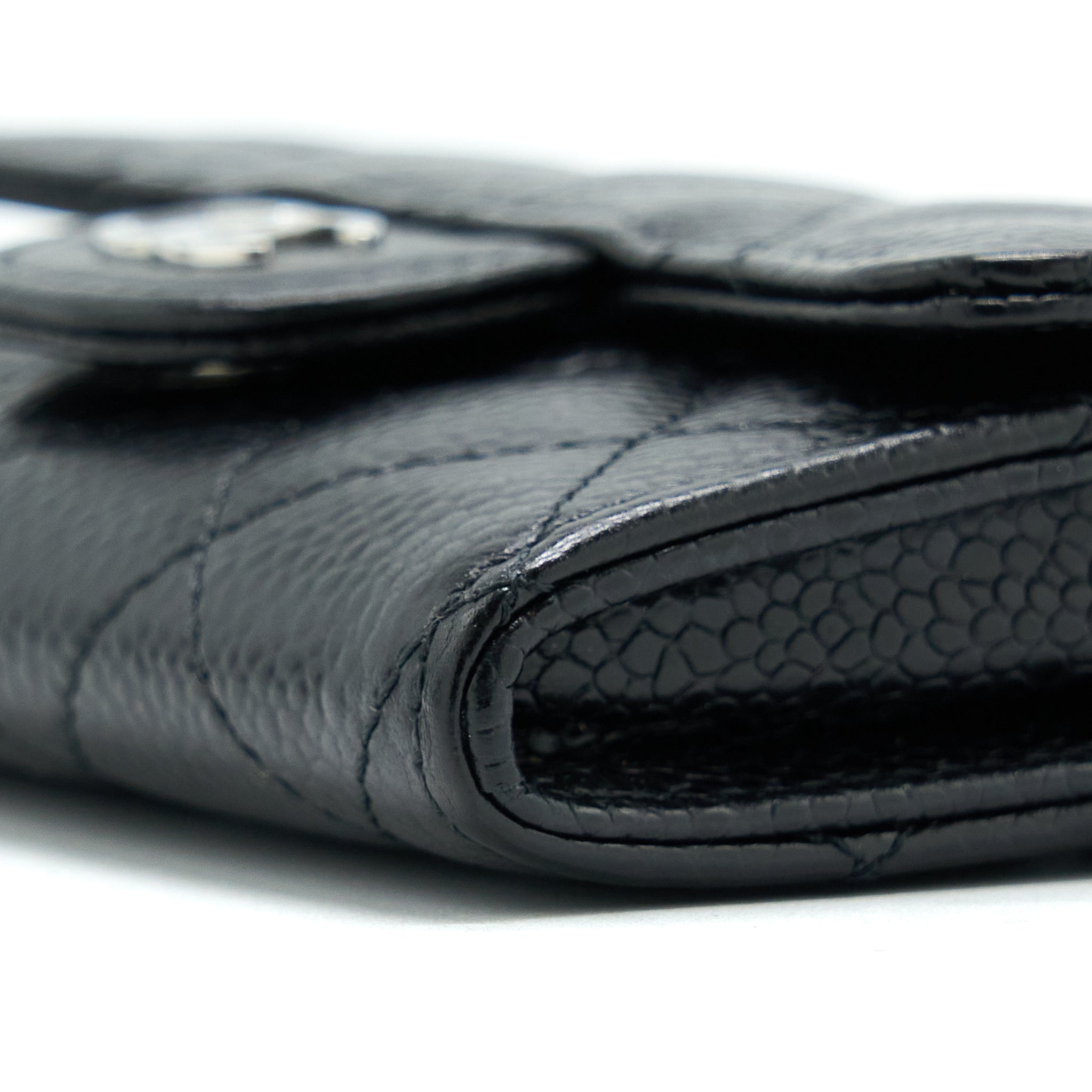CHANEL CLASSIC FLAP CARD HOLDER CAVIAR BLACK SHW
