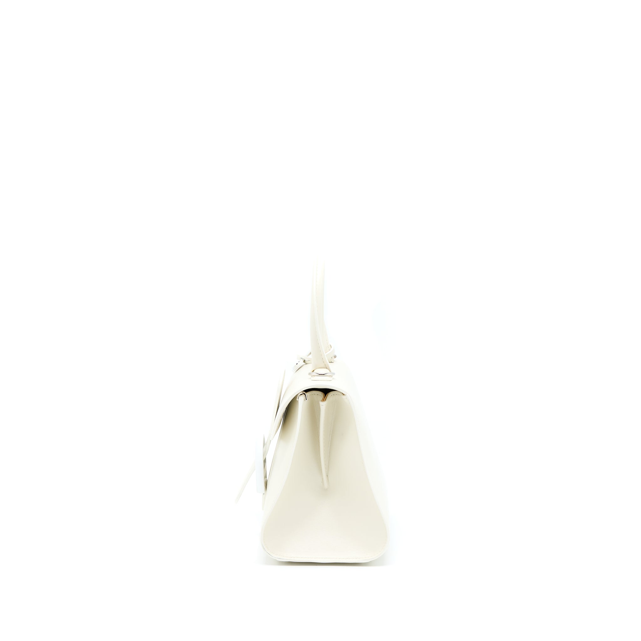 DELVAUX MINI BRILLIANT HANDBAG CALFSKIN WHITE WITH WHITE/SILVER HARDWARE