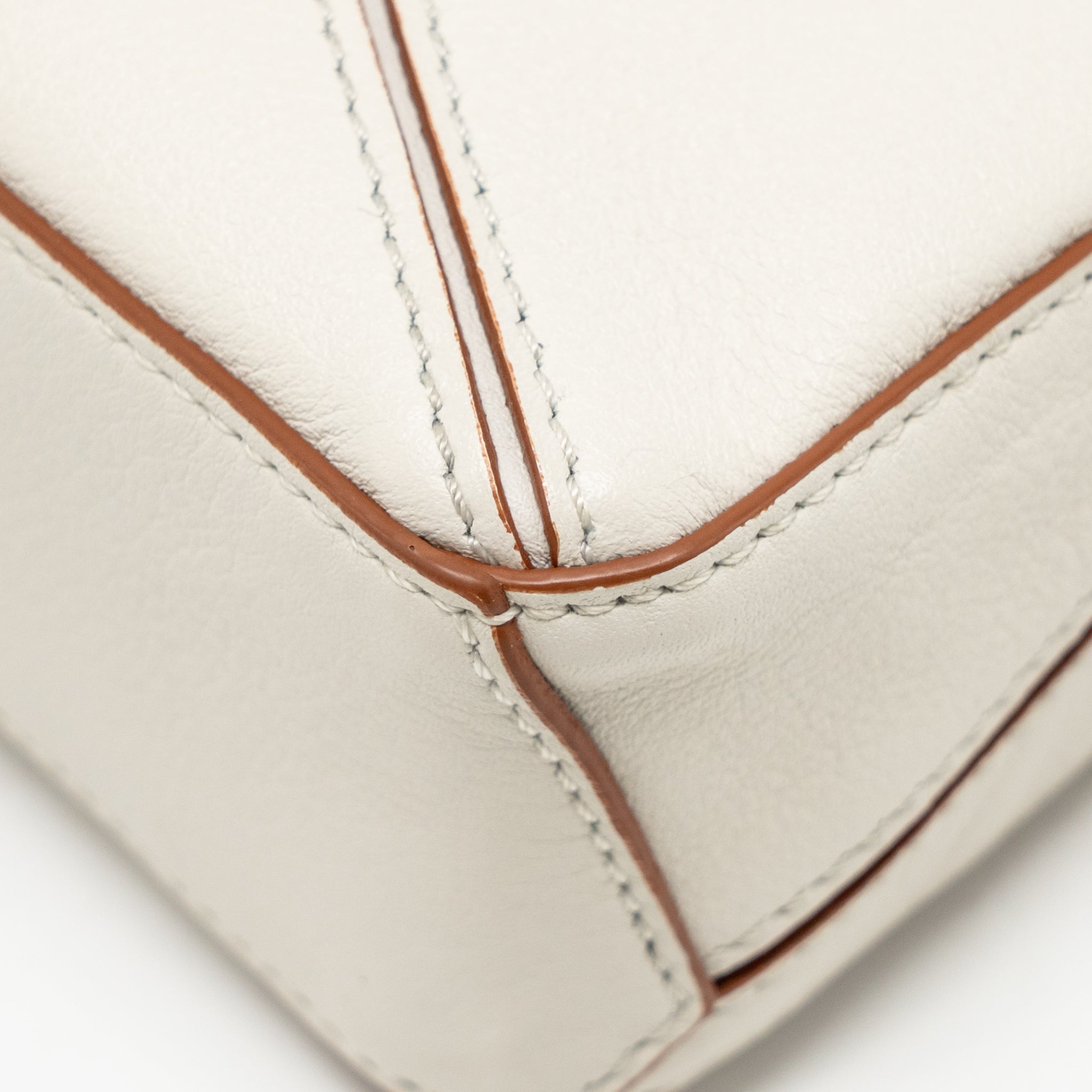 LOEWE NANO PUZZLE BAG CALFSKIN WHITE SHW