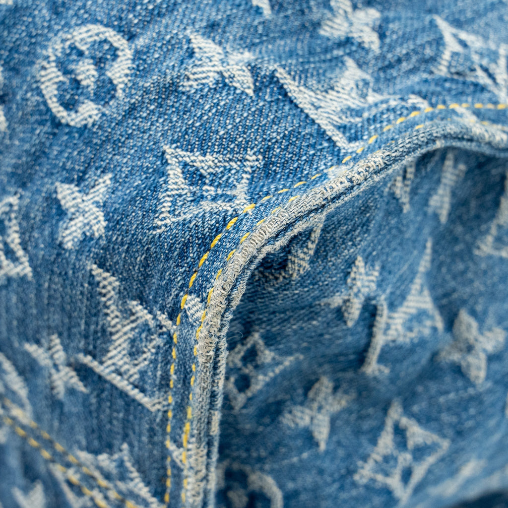 LOUIS VUITTON ONTHEGO MM REMIX MONOGRAM DENIM BLUE GHW