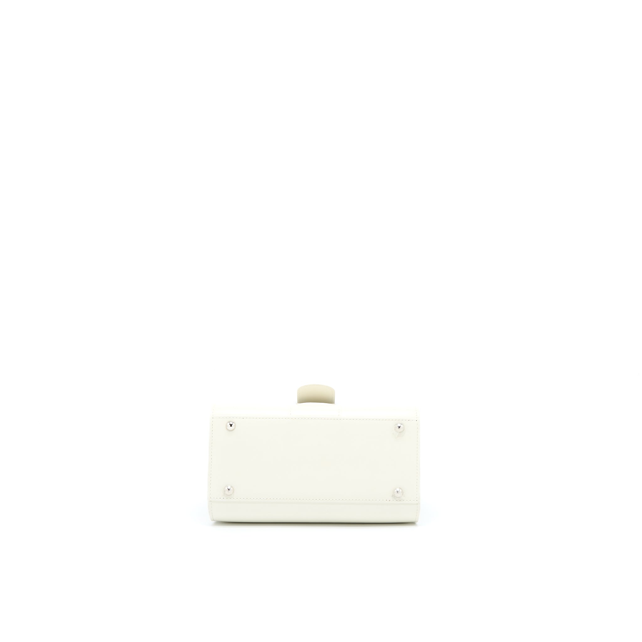 DELVAUX MINI BRILLIANT HANDBAG CALFSKIN WHITE WITH WHITE/SILVER HARDWARE