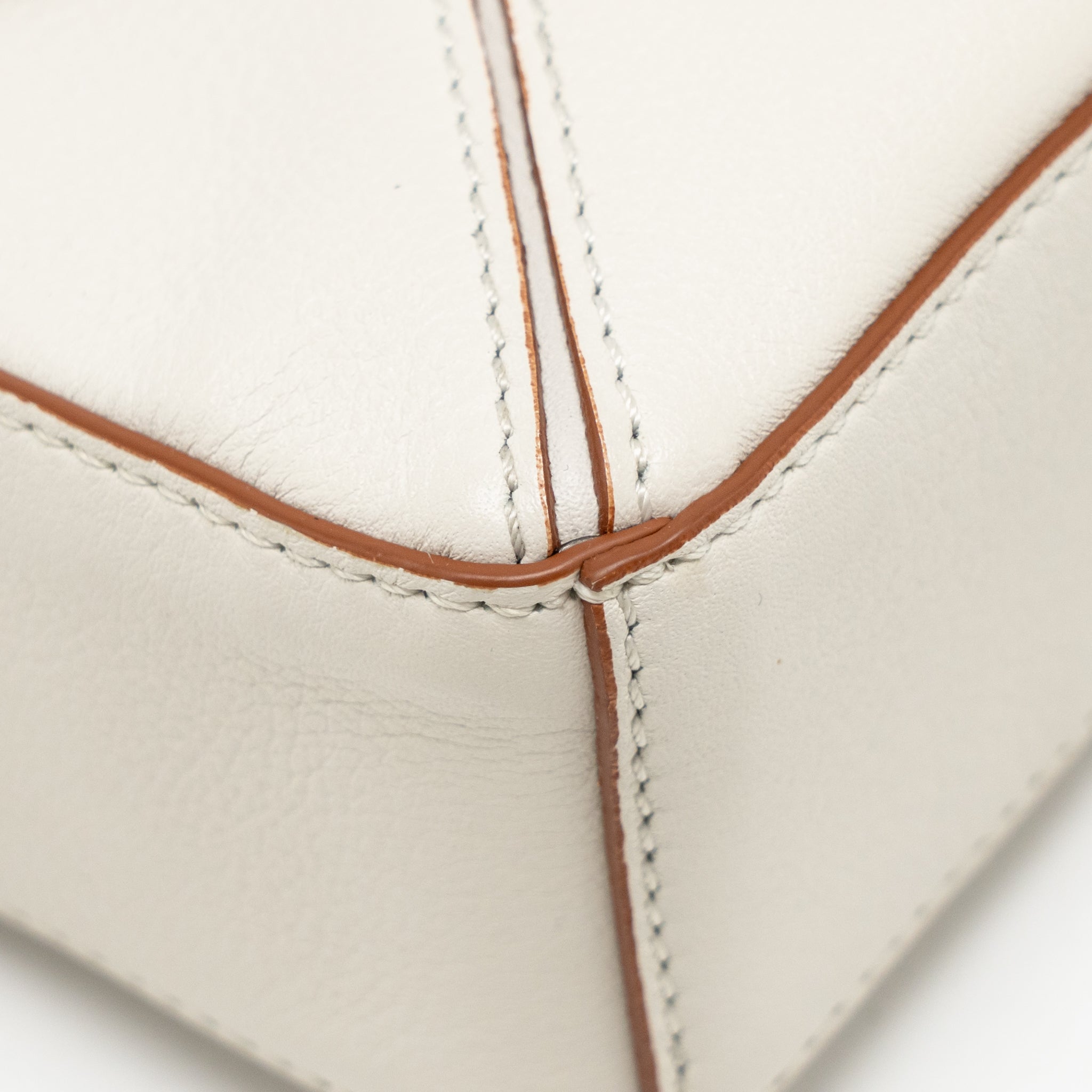 LOEWE NANO PUZZLE BAG CALFSKIN WHITE SHW