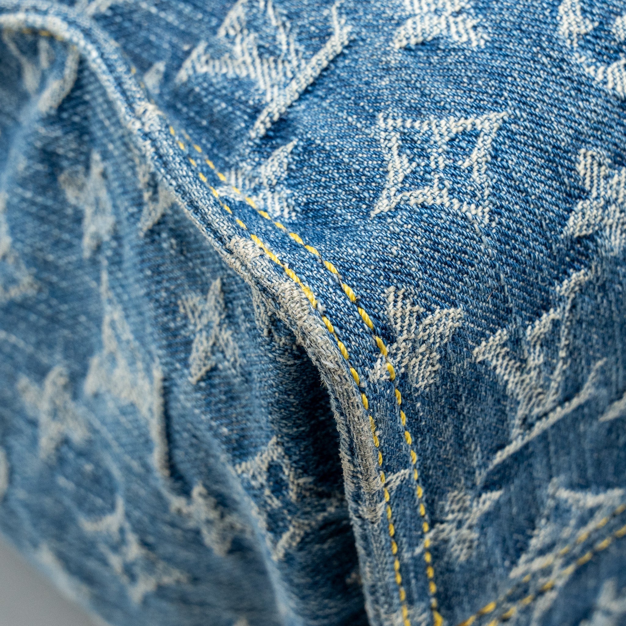 LOUIS VUITTON ONTHEGO MM REMIX MONOGRAM DENIM BLUE GHW