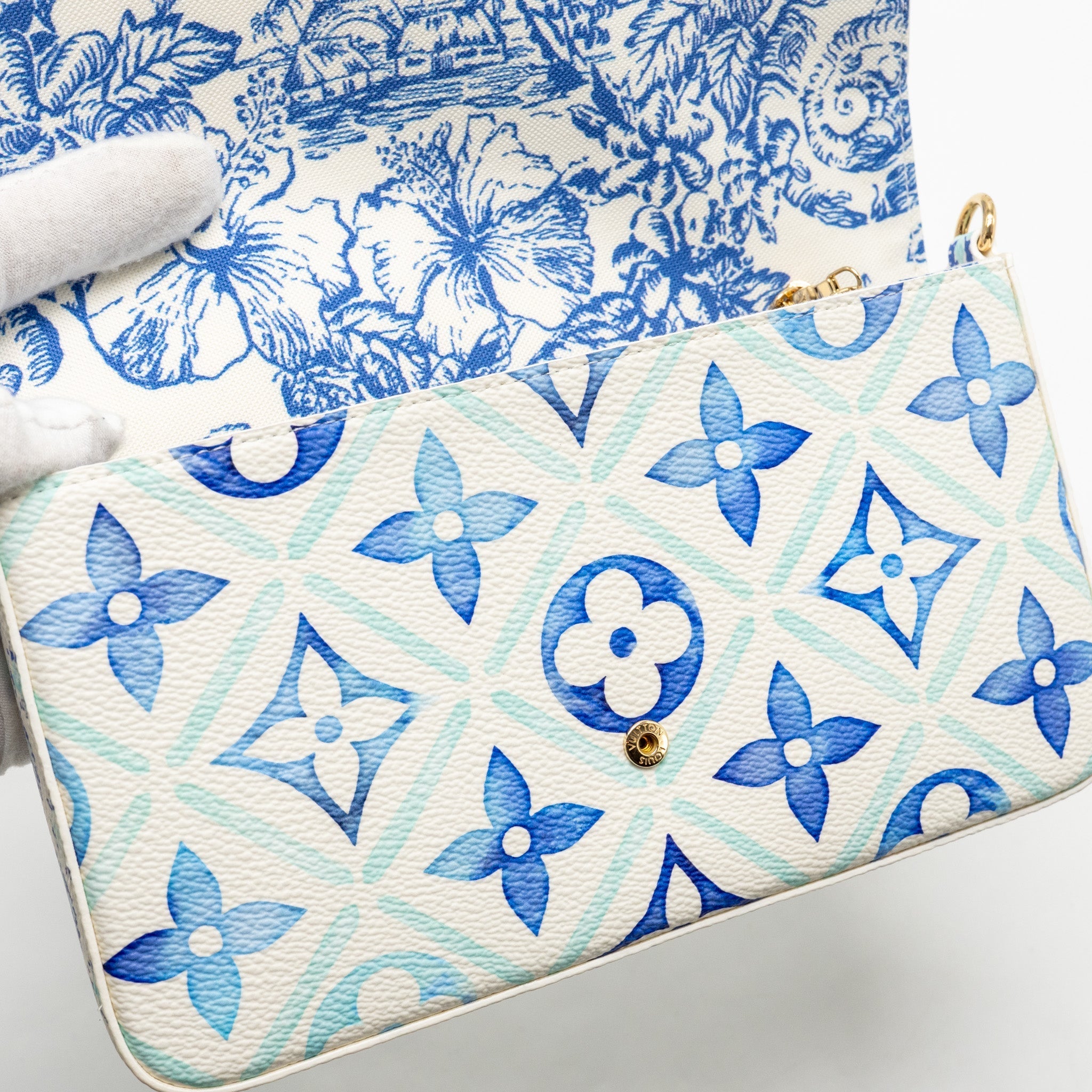 LOUIS VUITTON FELICIE POCHETTE MONOGRAM CANVAS BLUE/MULTICOLOUR GHW