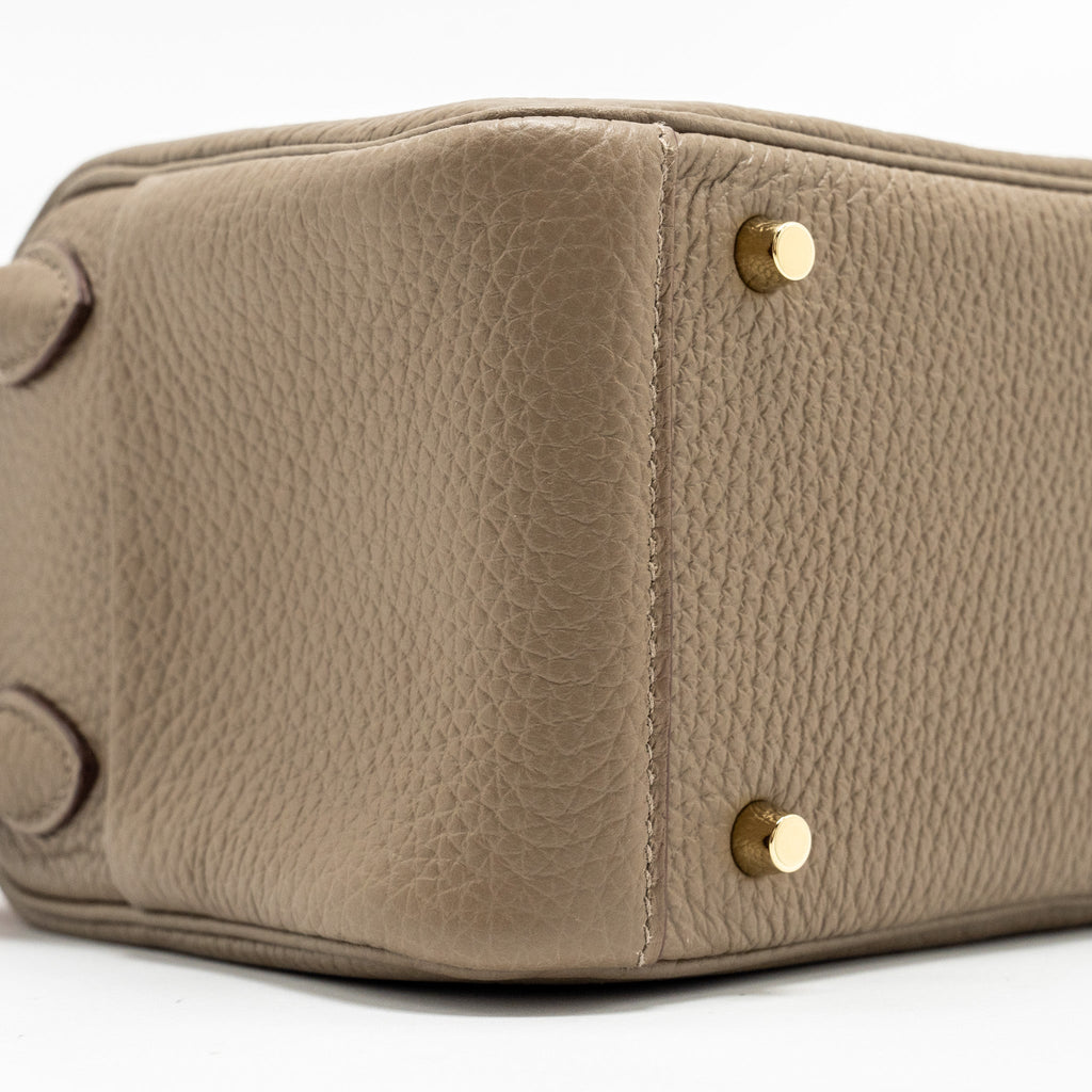 HERMES MINI LINDY CLEMENCE ETOUPE WITH CHAI-NATA-BLUE BRUME STRAP GHW