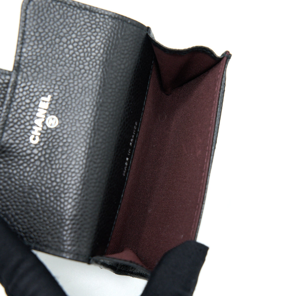CHANEL CLASSIC FLAP CARD HOLDER CAVIAR BLACK SHW