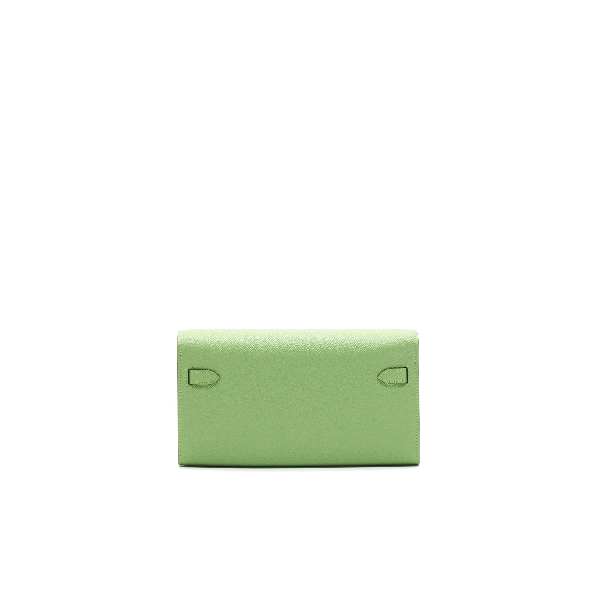 HERMES KELLY TO GO VERSO VERT CRIQUET AND BLUE BRUME GHW