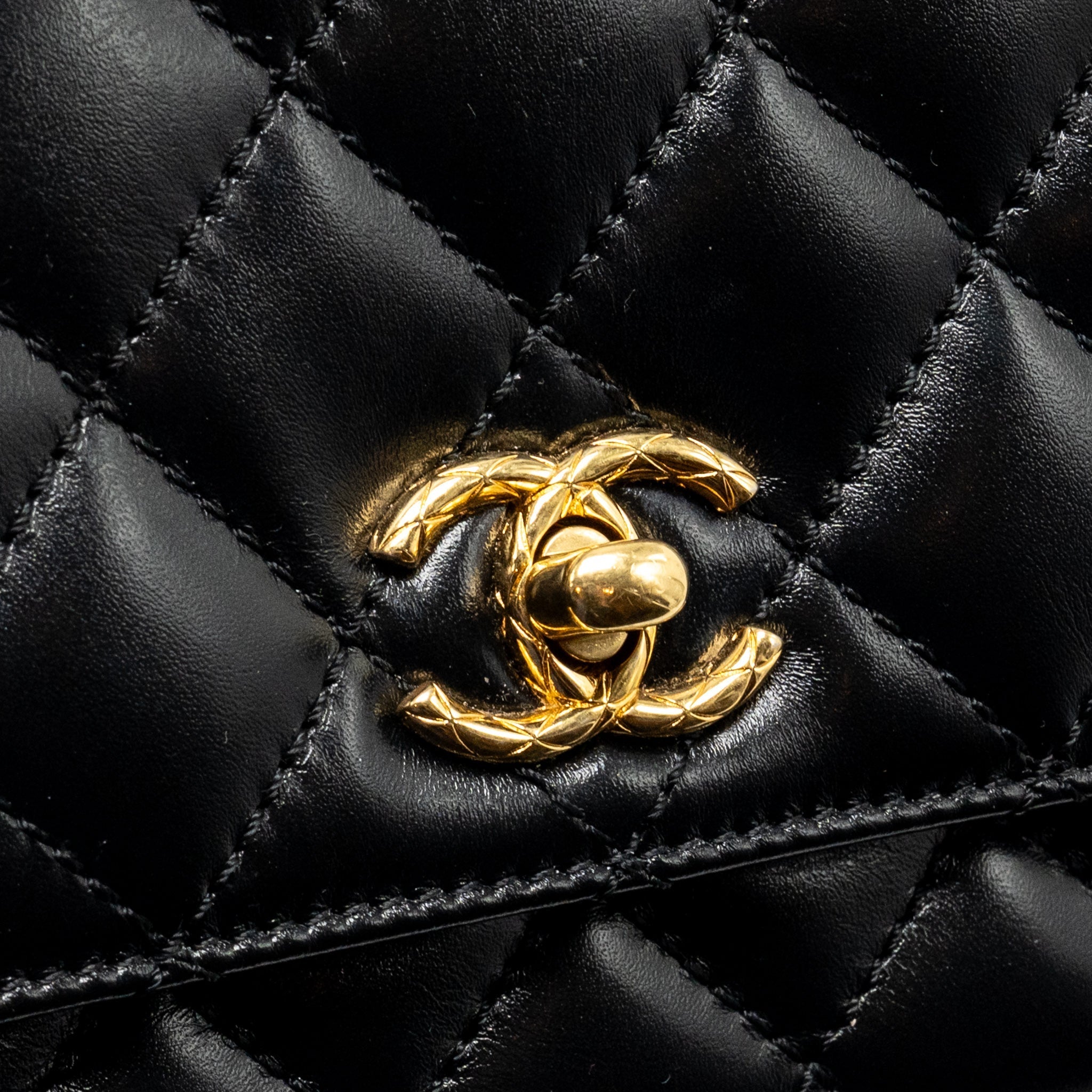 CHANEL METAL TOP HANDLE COCO HANDLE MINI SHINY CALFSKIN BLACK GHW (MICROCHIP)
