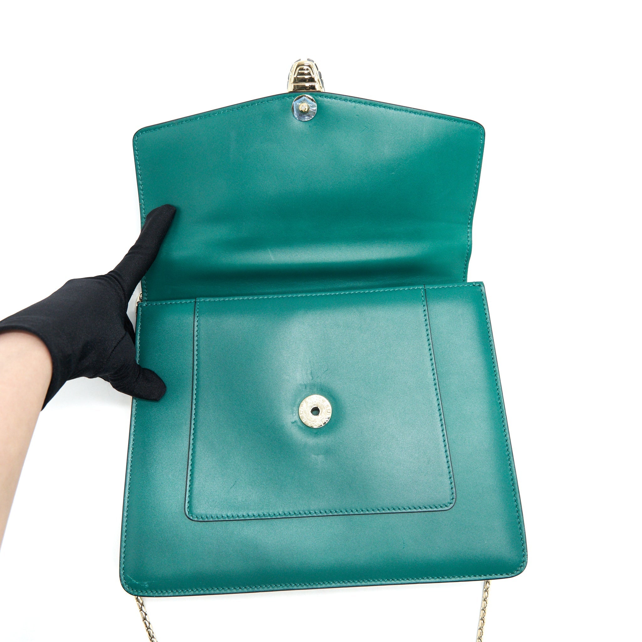 BVLGARI TOP HANDLE SERPENTI FOREVER BAG GREEN