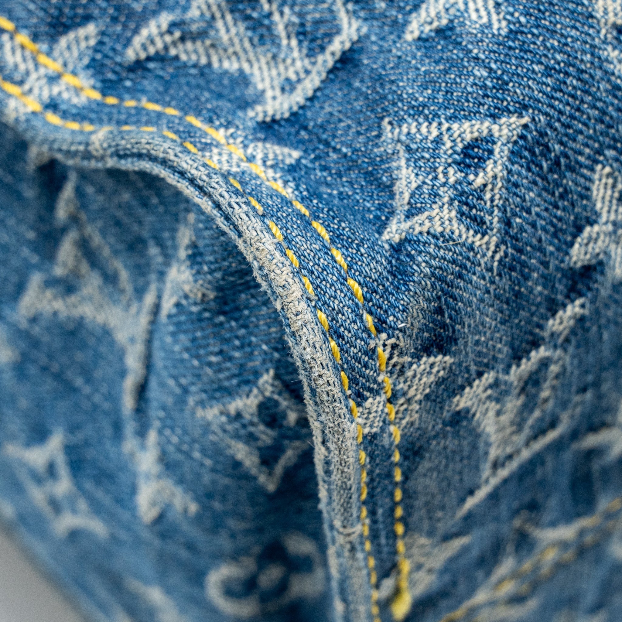 LOUIS VUITTON ONTHEGO MM REMIX MONOGRAM DENIM BLUE GHW