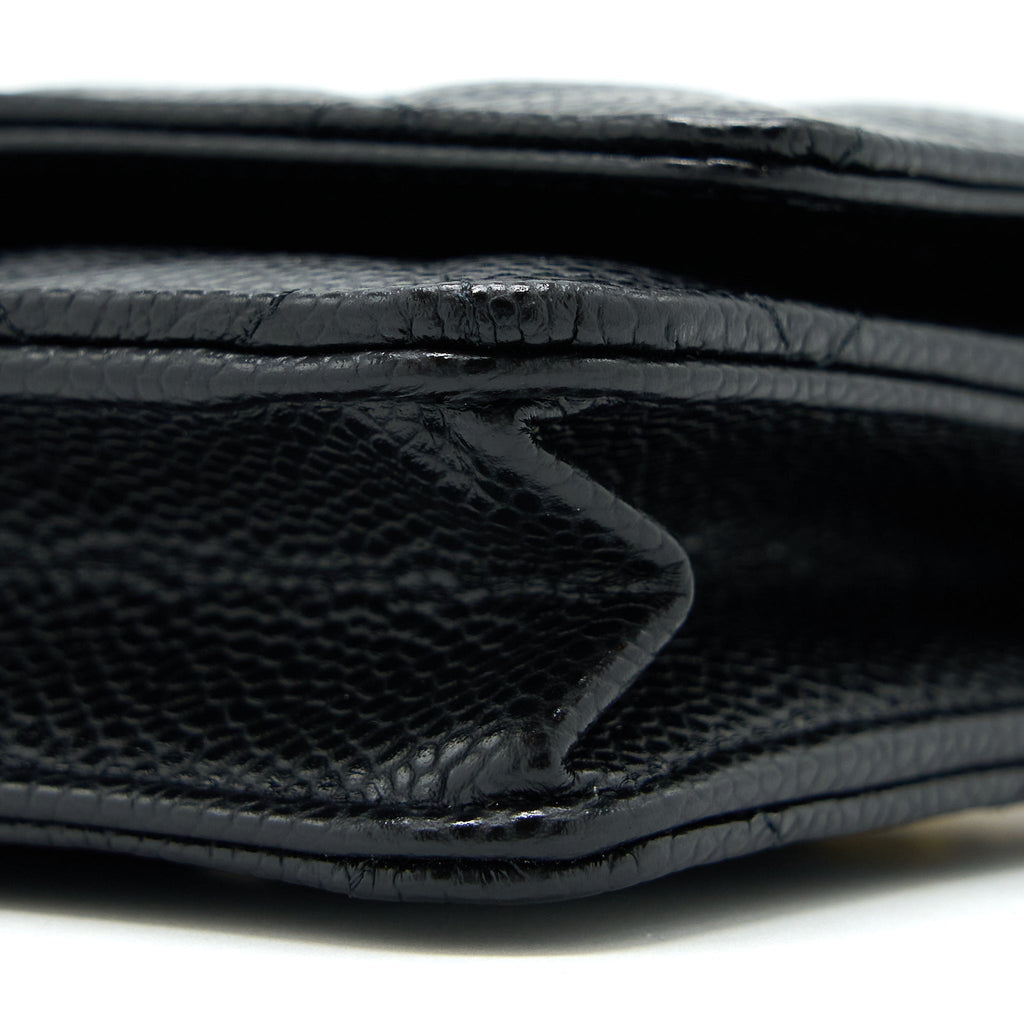 CHANEL CLASSIC WALLET ON CHAIN CAVIAR BLACK GHW (MICROCHIP)