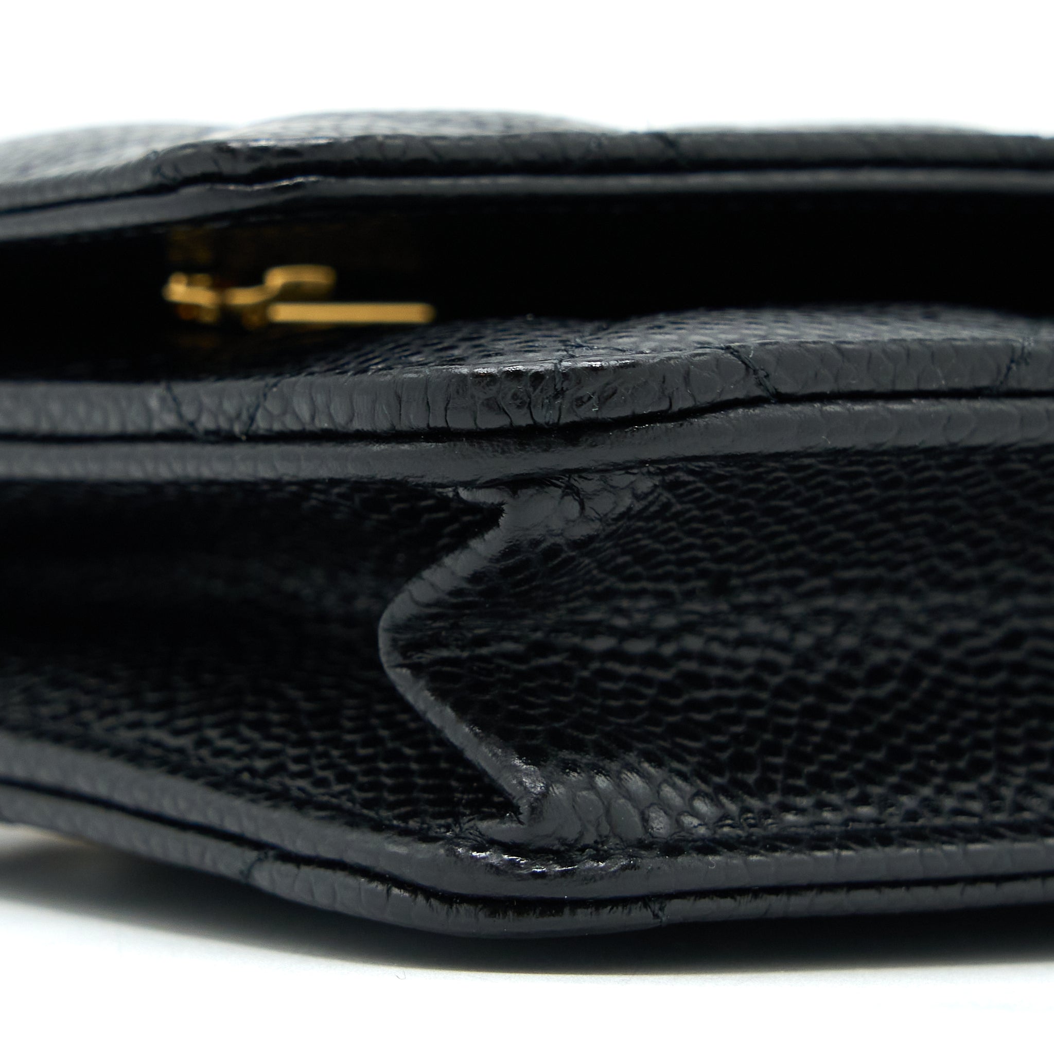 CHANEL CLASSIC WALLET ON CHAIN CAVIAR BLACK GHW (MICROCHIP)