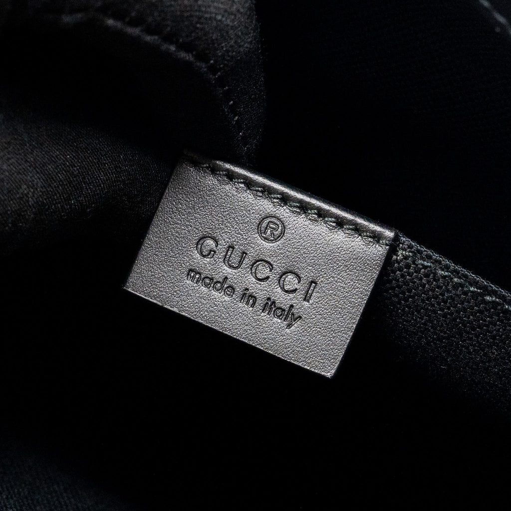 GUCCI GG SUPREME CANVAS / LEATHER ZIP CLUTCH BLACK/ MULTICOLOUR SHW