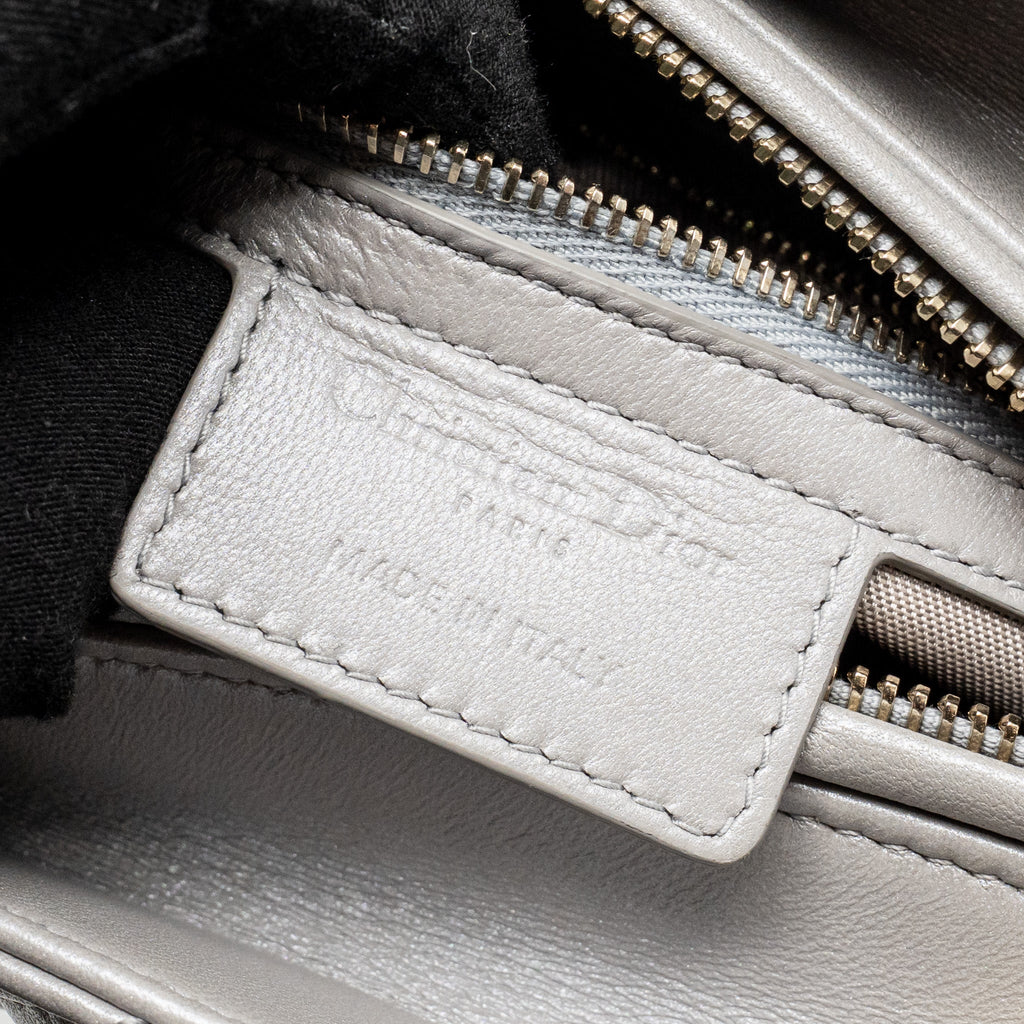 DIOR MEDIUM LADY DIOR LAMBSKIN GREY LGHW
