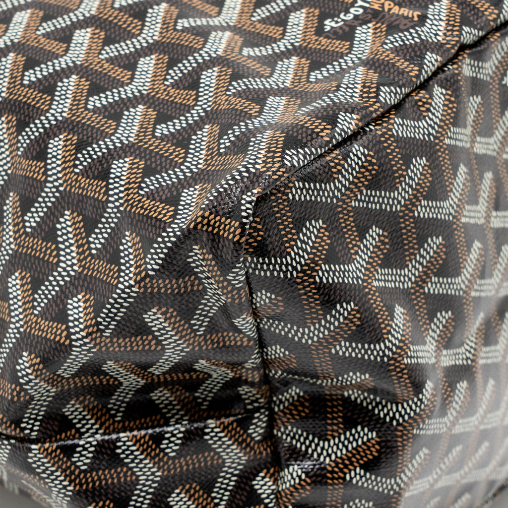 GOYARD SAINT LOUIS PM BAG GOYARDINE CANVAS/CALFSKIN BLACK SHW