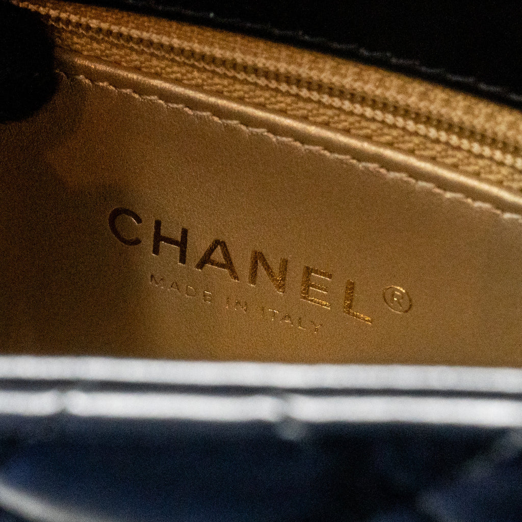 CHANEL METAL TOP HANDLE COCO HANDLE MINI SHINY CALFSKIN BLACK GHW (MICROCHIP)