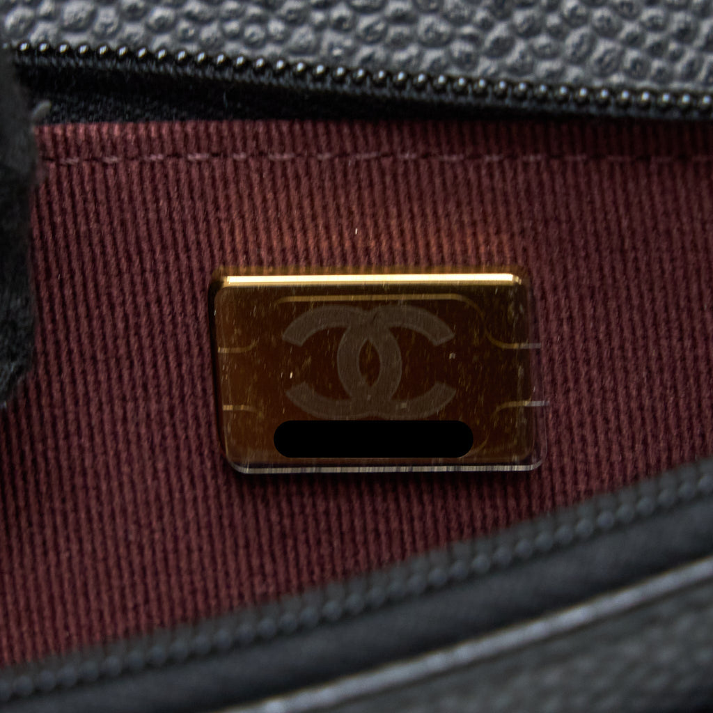 CHANEL CLASSIC WALLET ON CHAIN CAVIAR BLACK GHW (MICROCHIP)