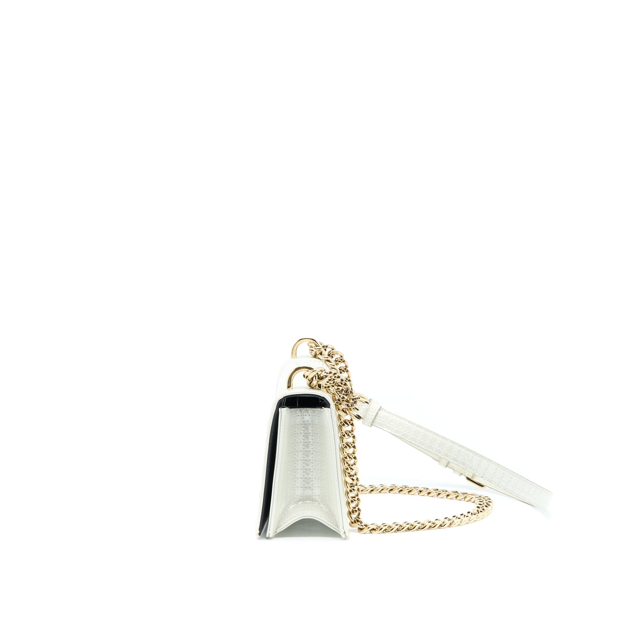 DIOR SMALL DIORMA METALLIC WHITE LGHW