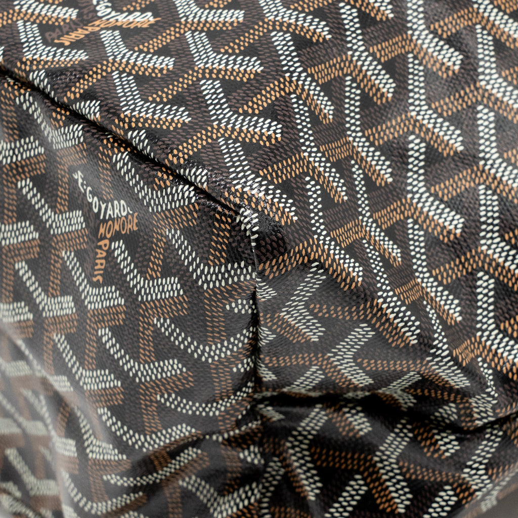 GOYARD SAINT LOUIS PM BAG GOYARDINE CANVAS/CALFSKIN BLACK SHW