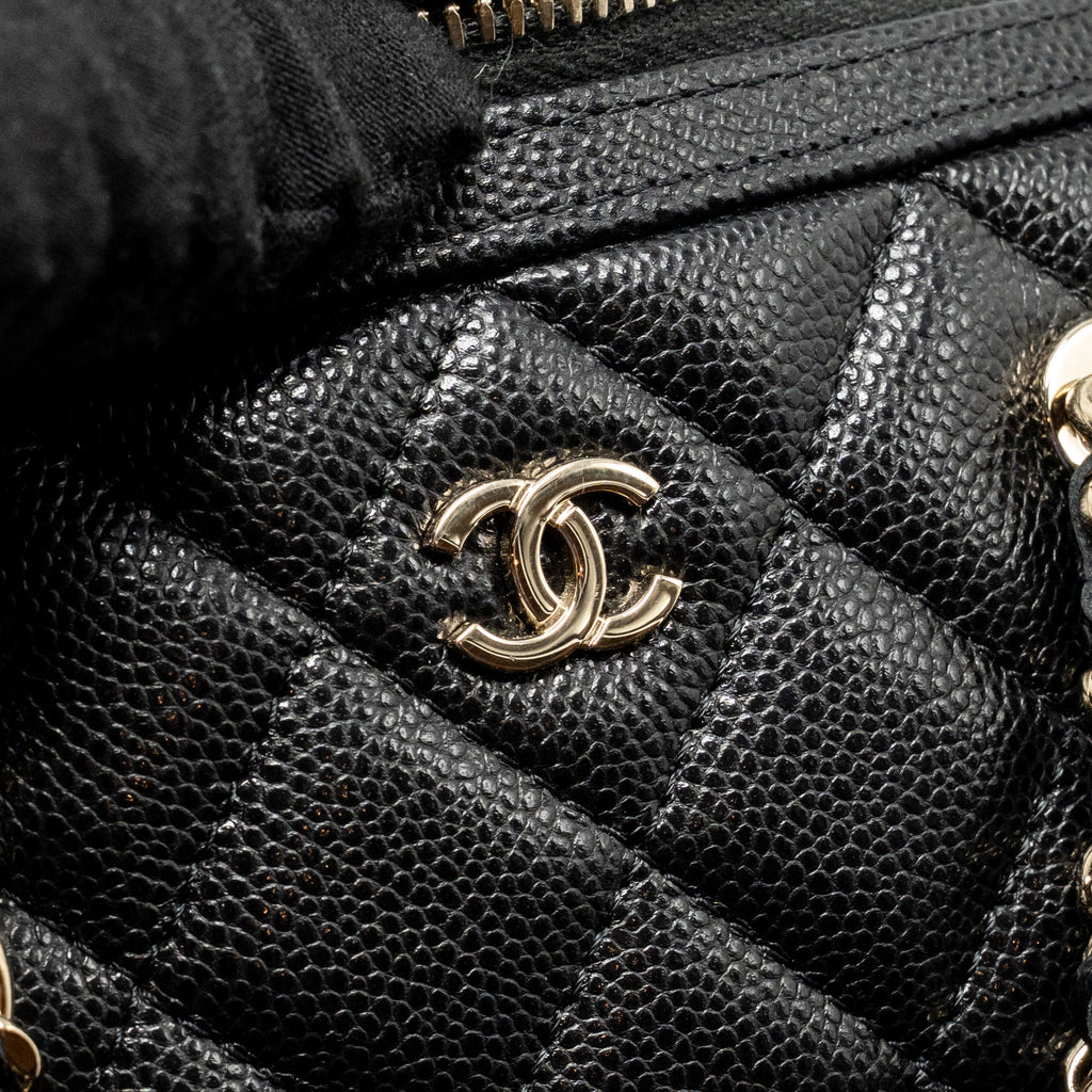 CHANEL 25P MINI BOWLING BAG CAVIAR BLACK LGHW (MICROCHIP)