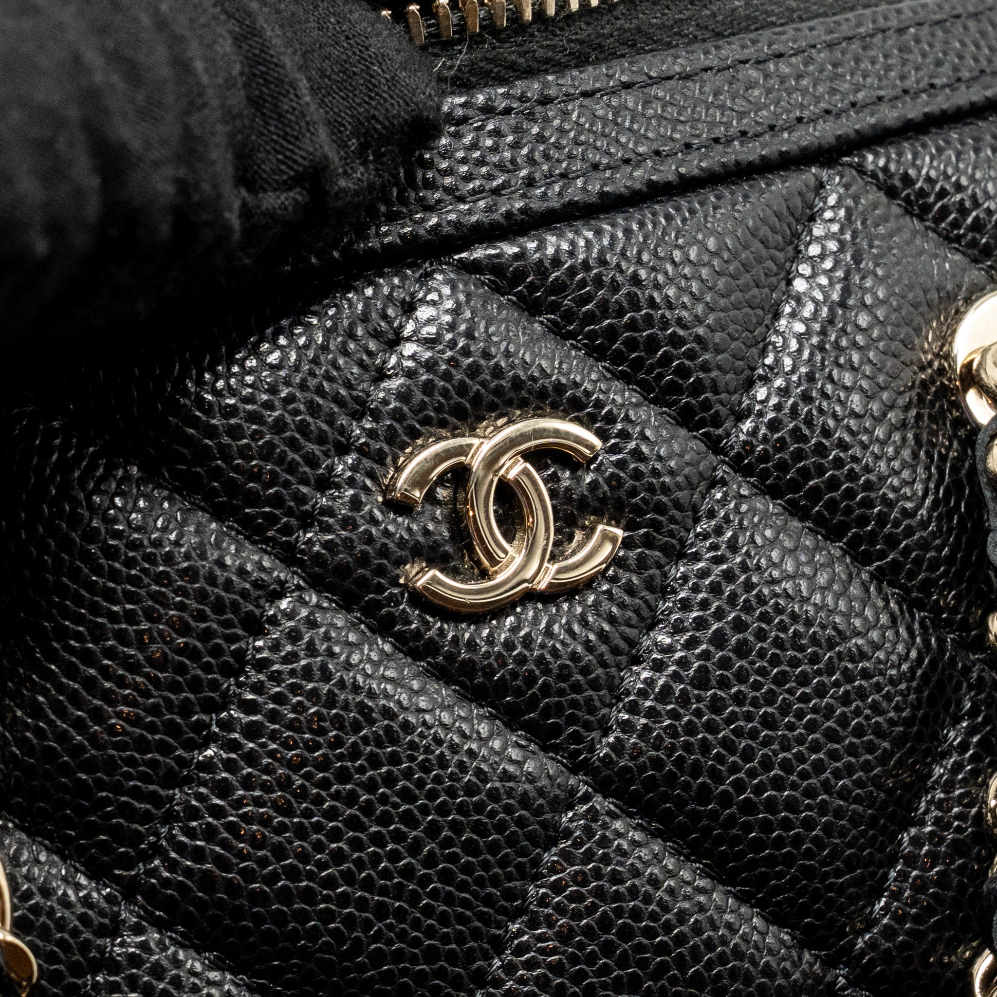 CHANEL 25P MINI BOWLING BAG CAVIAR BLACK LGHW (MICROCHIP)
