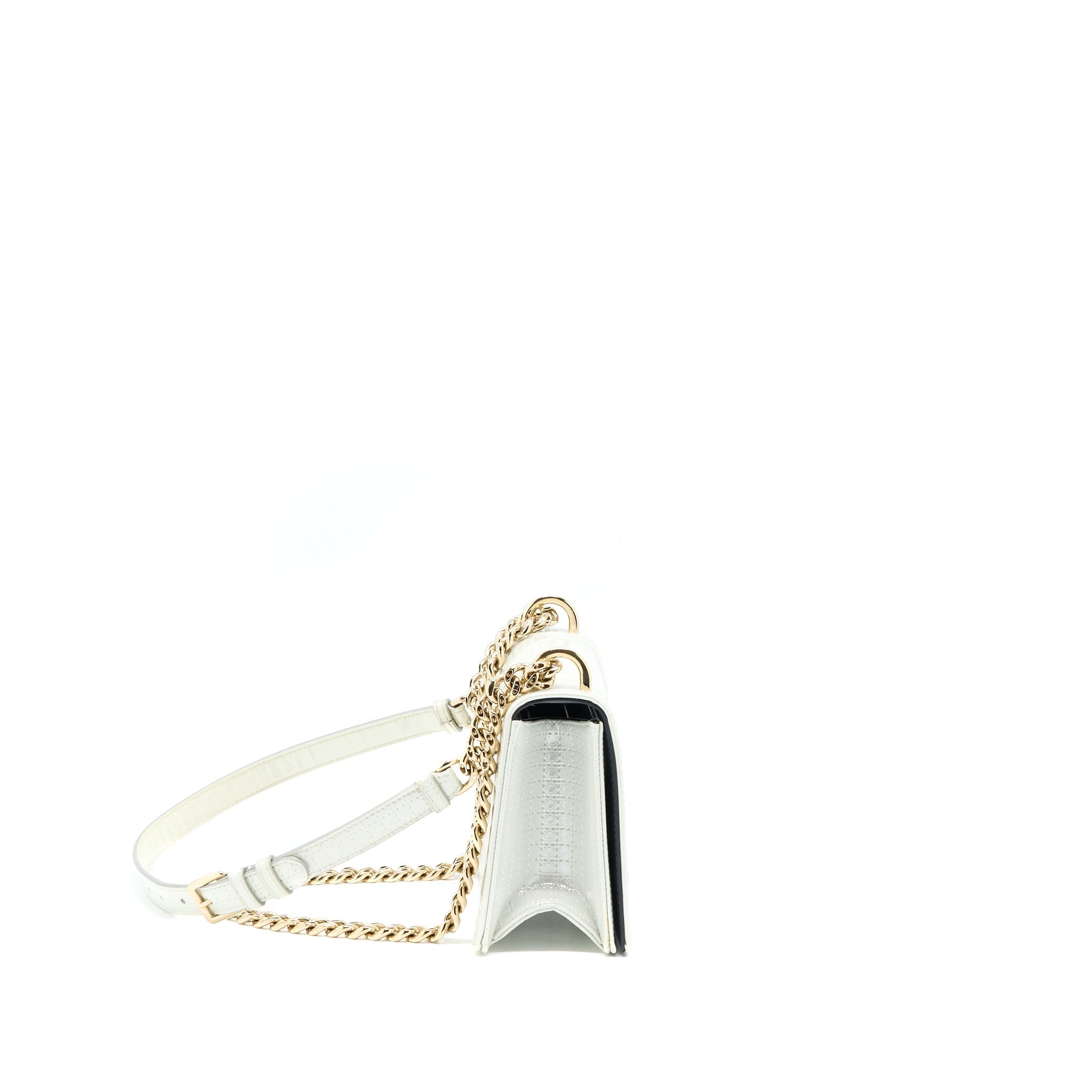 DIOR SMALL DIORMA METALLIC WHITE LGHW