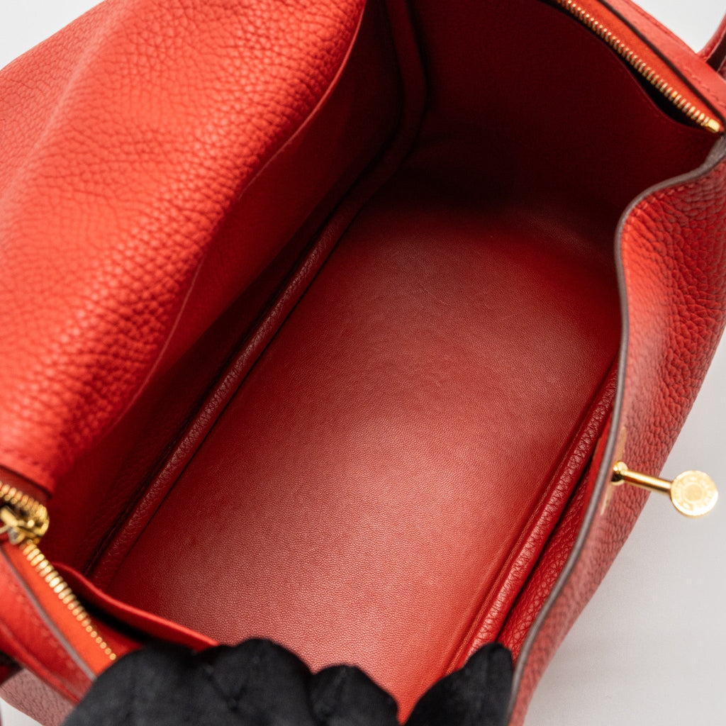 HERMES LINDY 26 CLEMENCE ROUGE TOMATE GHW