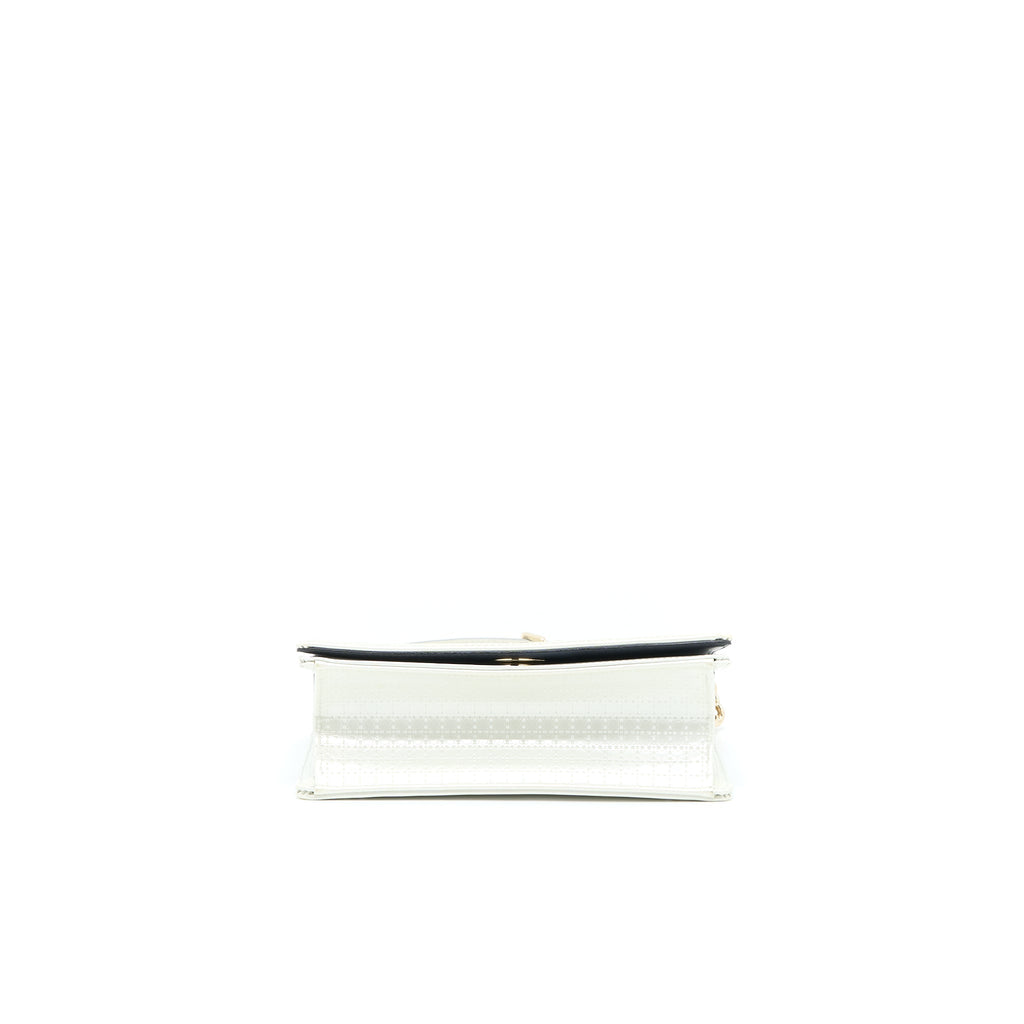 DIOR SMALL DIORMA METALLIC WHITE LGHW