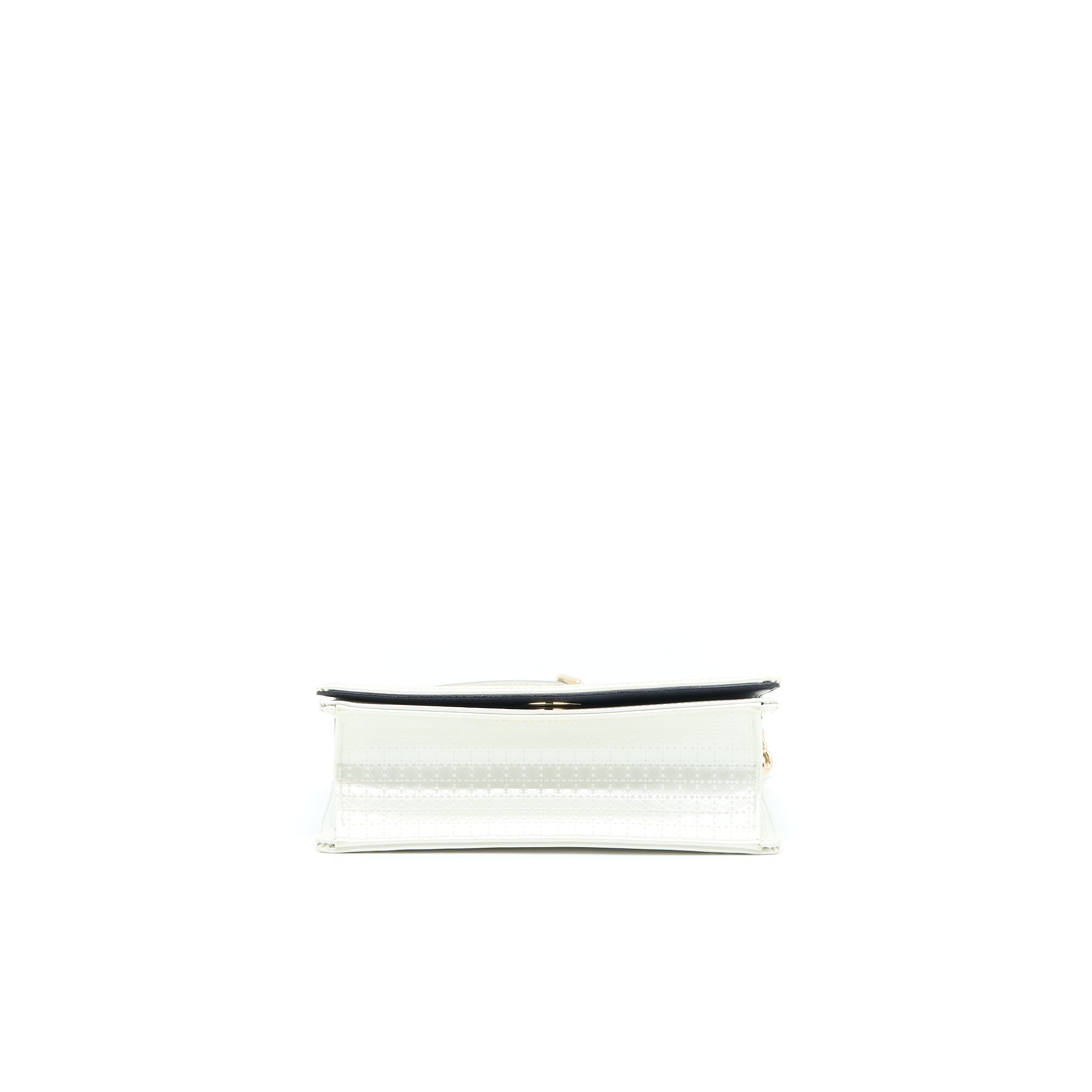 DIOR SMALL DIORMA METALLIC WHITE LGHW
