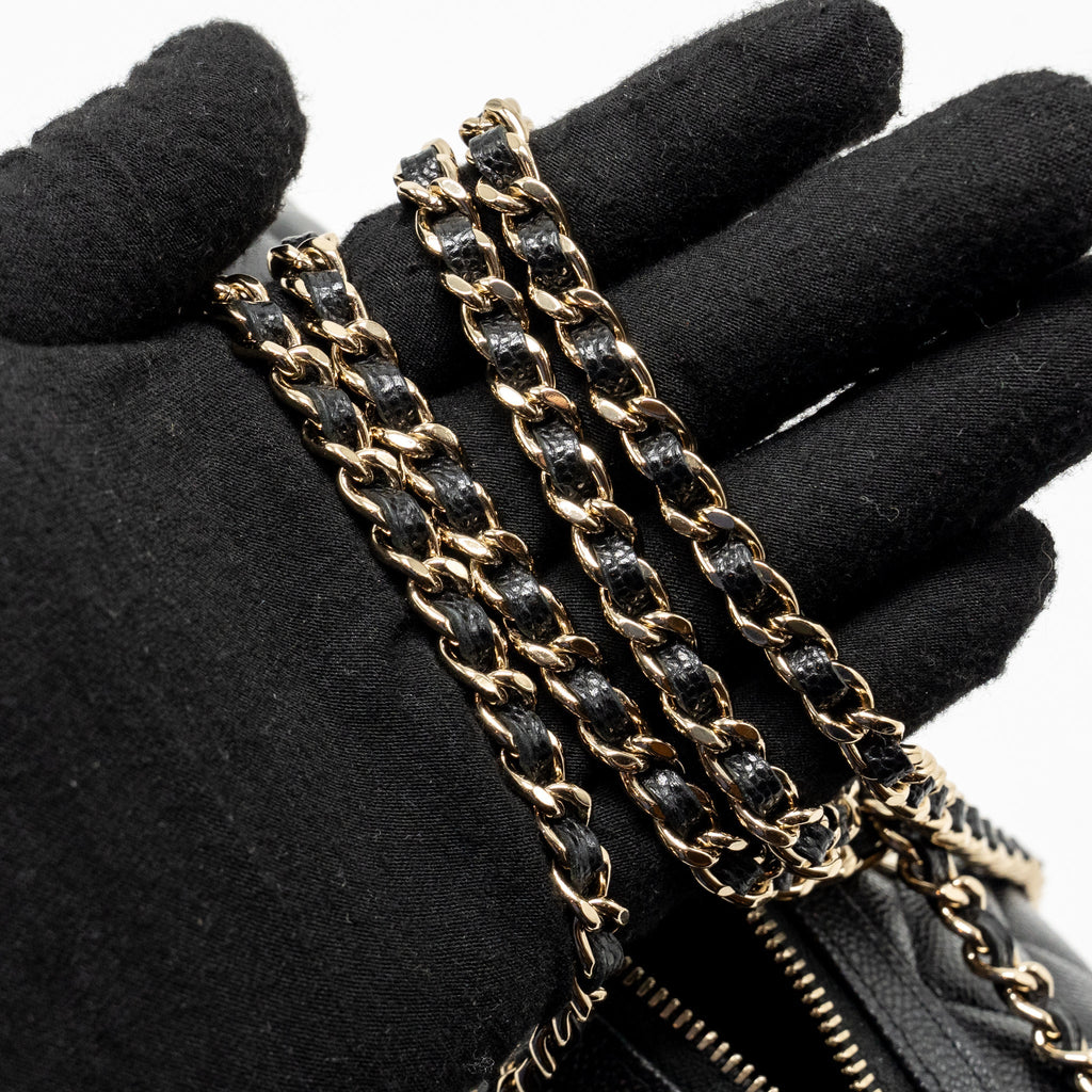 CHANEL 25P MINI BOWLING BAG CAVIAR BLACK LGHW (MICROCHIP)
