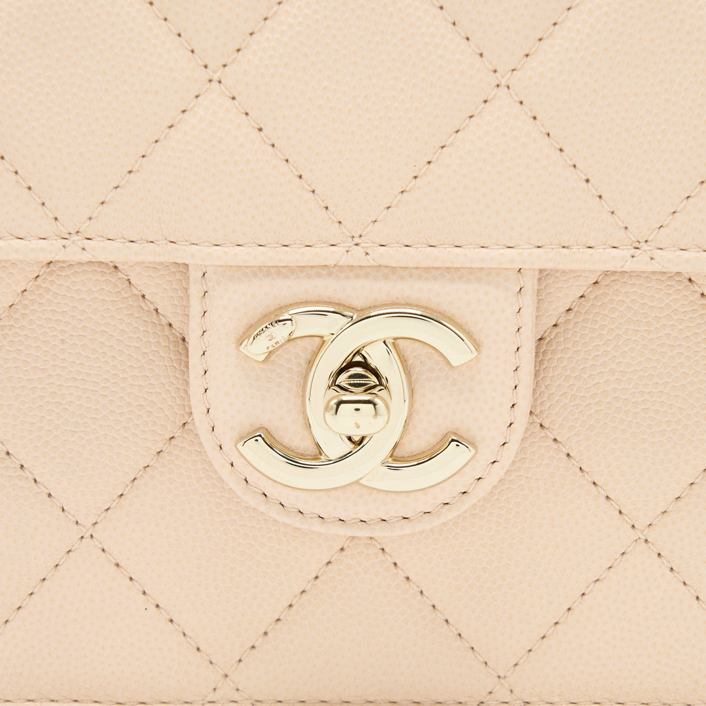 CHANEL 21K CROSSBODY BAG CAVIAR LIGHT BEIGE LGHW (MICROCHIP)
