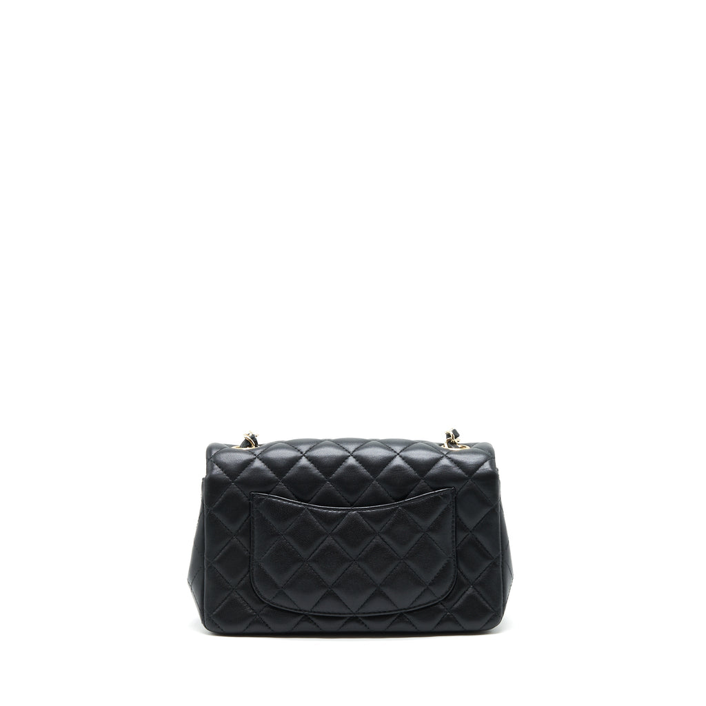 CHANEL MINI RECTANGULAR FLAP BAG LAMBSKIN BLACK LGHW