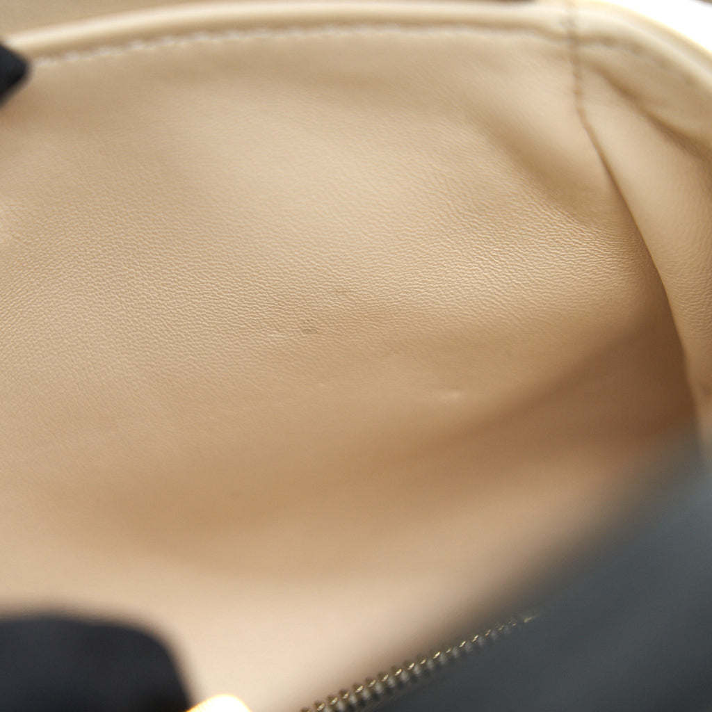 FENDI PEEKABOO MINI HANDLE BAG LAMBSKIN IN CAMELIA/BLACK