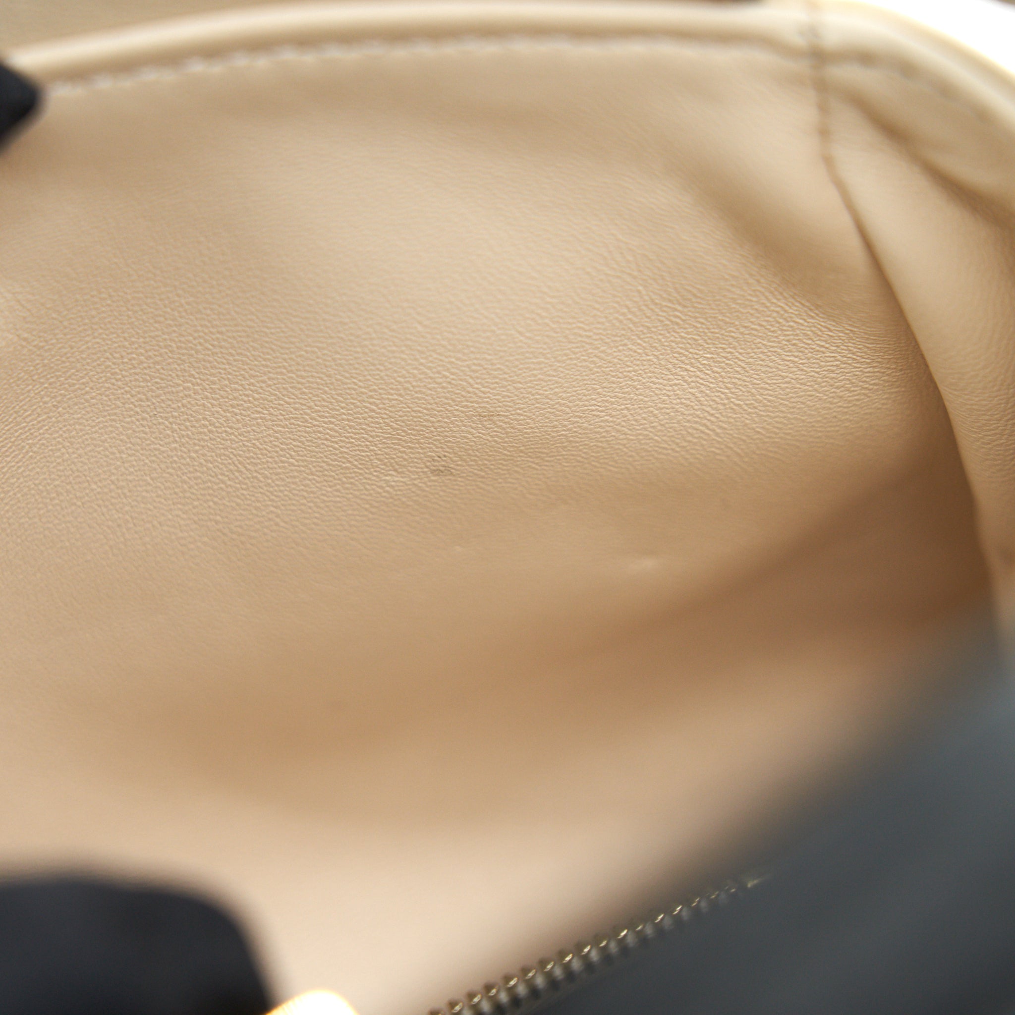 FENDI PEEKABOO MINI HANDLE BAG LAMBSKIN IN CAMELIA/BLACK