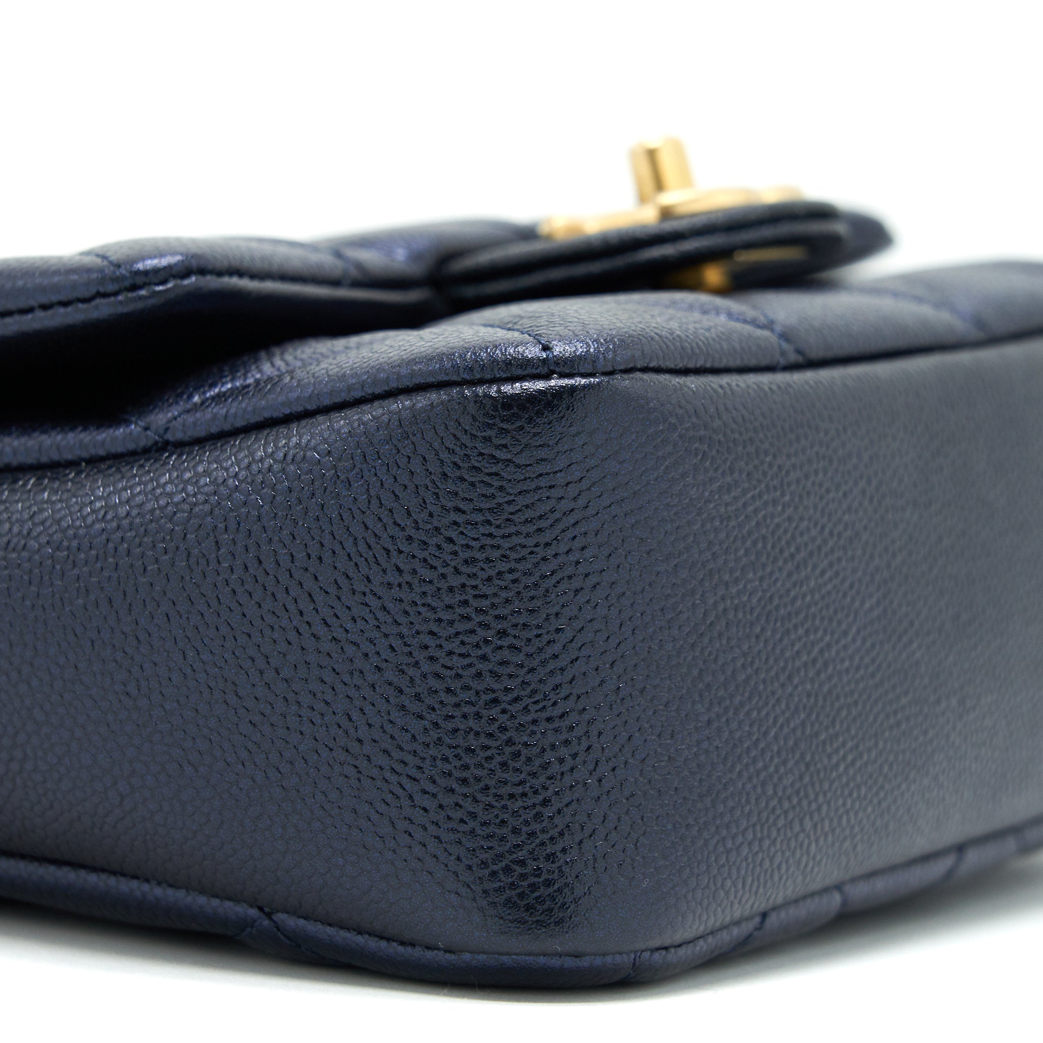 CHANEL 21K MY PERFECT MINI FLAP BAG CAVIAR BLACK GHW (MICROCHIP)