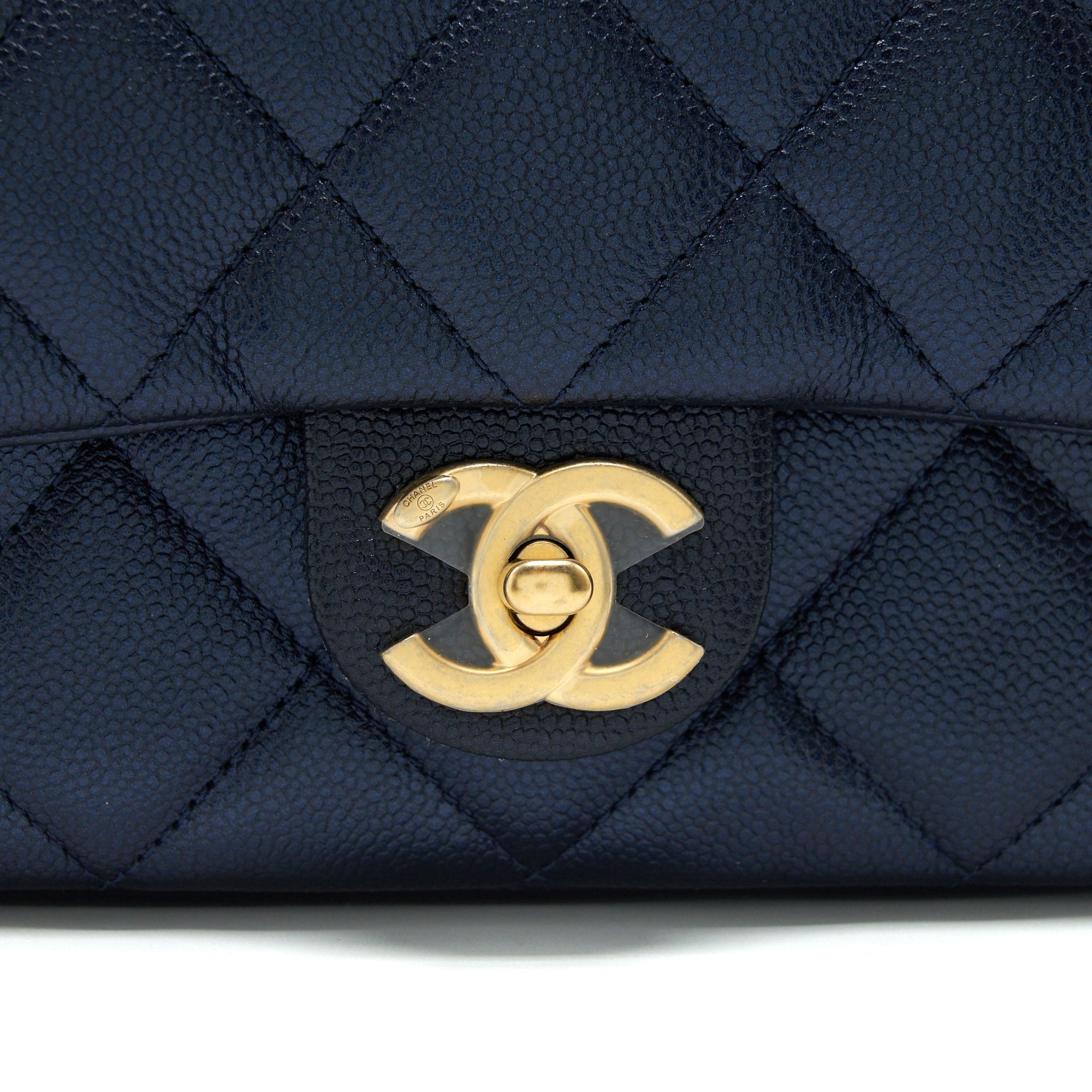 CHANEL 21K MY PERFECT MINI FLAP BAG CAVIAR BLACK GHW (MICROCHIP)