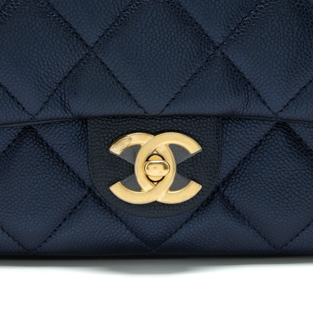 CHANEL 21K MY PERFECT MINI FLAP BAG CAVIAR BLACK GHW