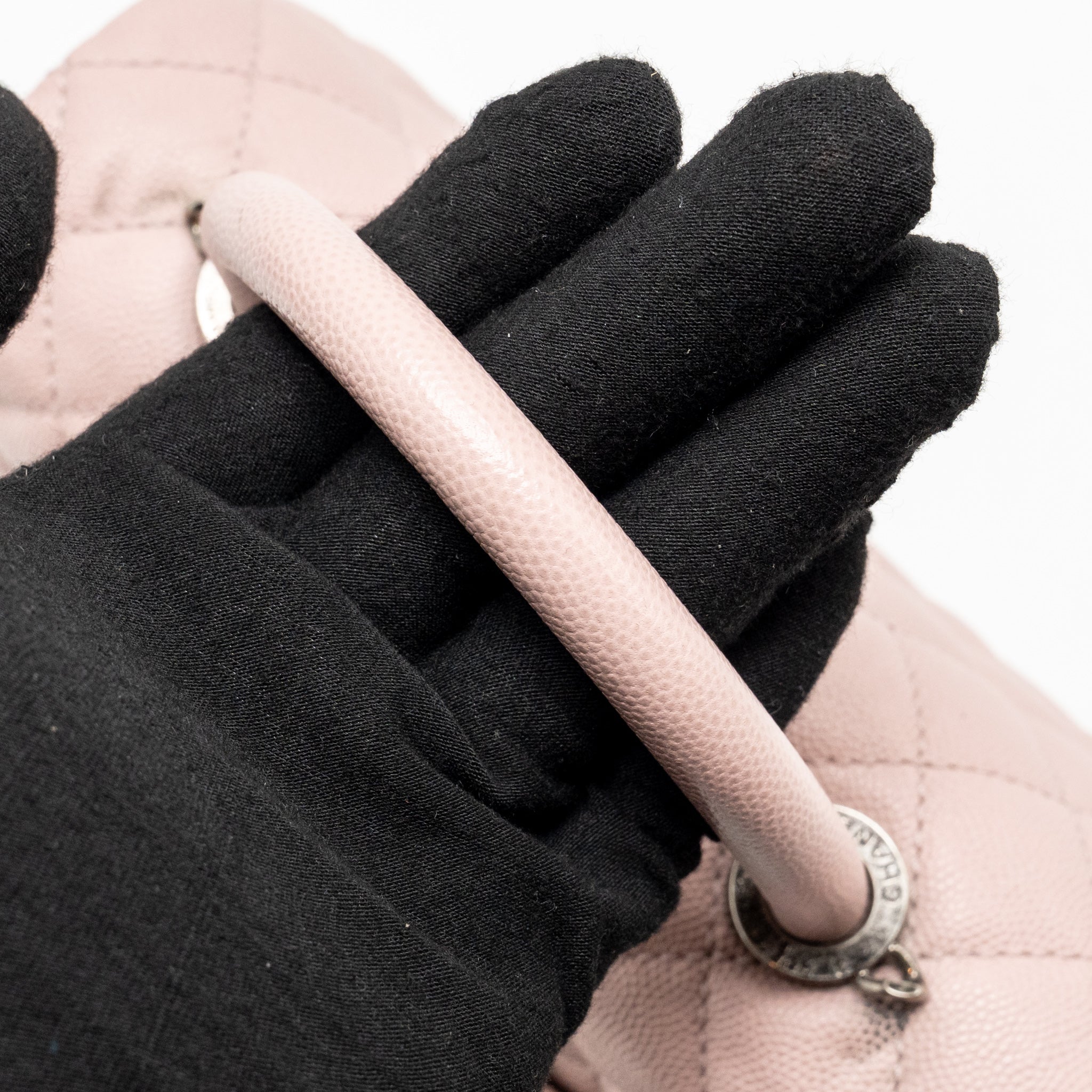 CHANEL SMALL COCO HANDLE CAVIAR PINK RUTHENIUM SHW