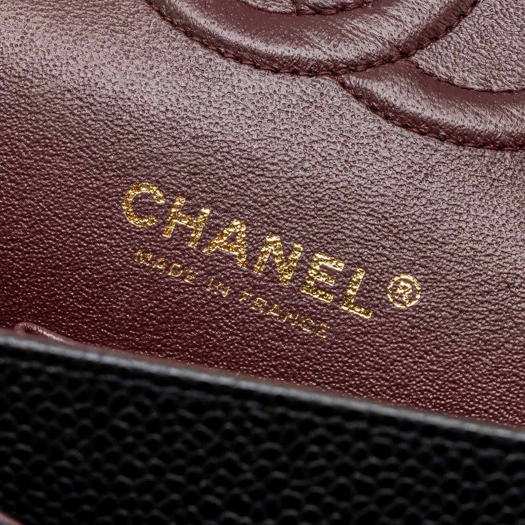 CHANEL MEDIUM CLASSIC DOUBLE FLAP BAG CAVIAR BLACK GHW