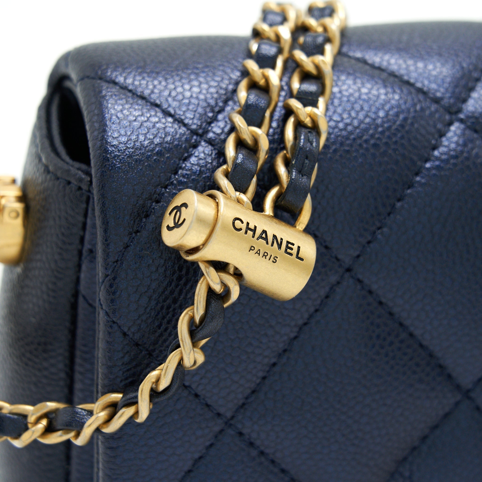 CHANEL 21K MY PERFECT MINI FLAP BAG CAVIAR BLACK GHW