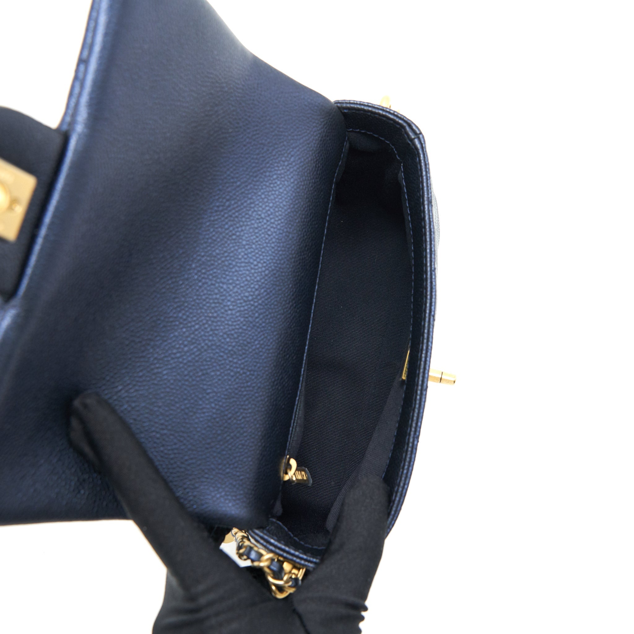 CHANEL 21K MY PERFECT MINI FLAP BAG CAVIAR BLACK GHW