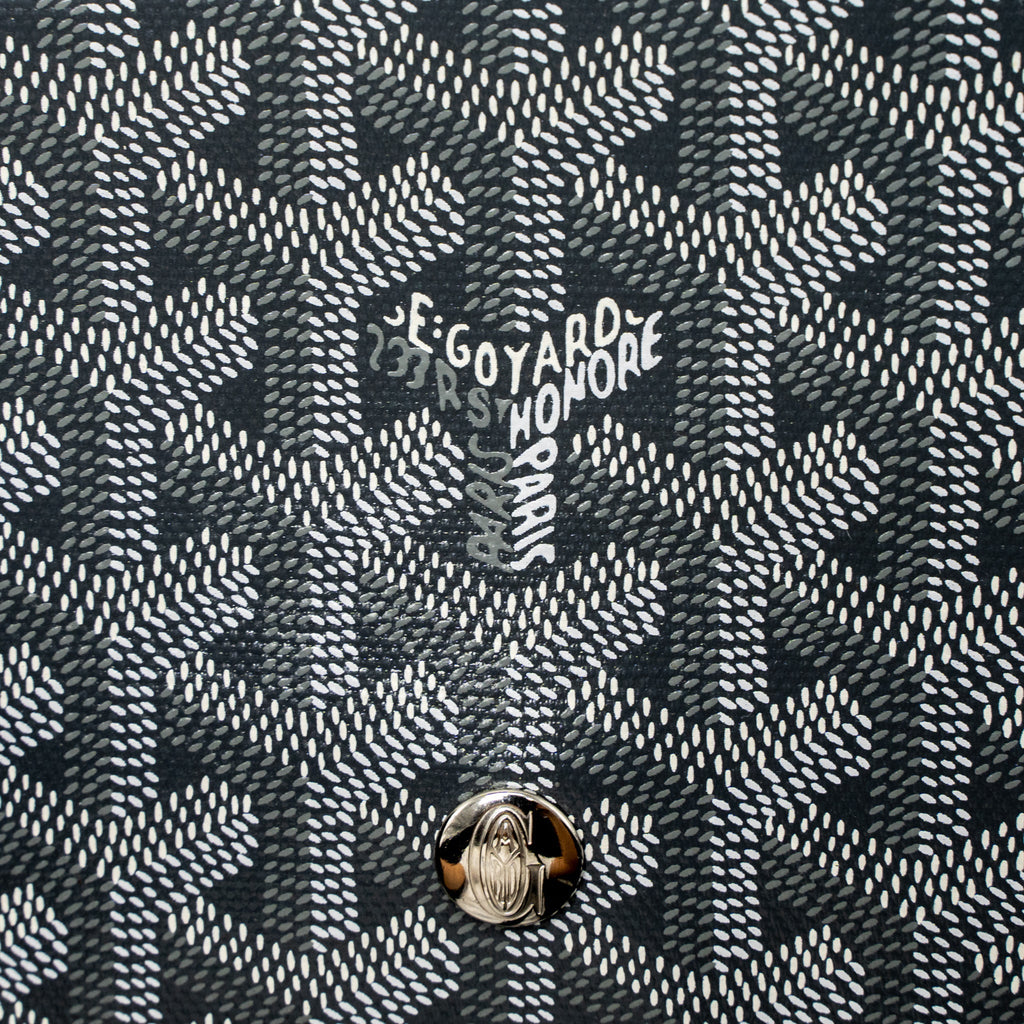 GOYARD PLUMET POCKET WALLET GOYARDINE CANVAS/CHEVROCHES CALFSKIN GREY SHW