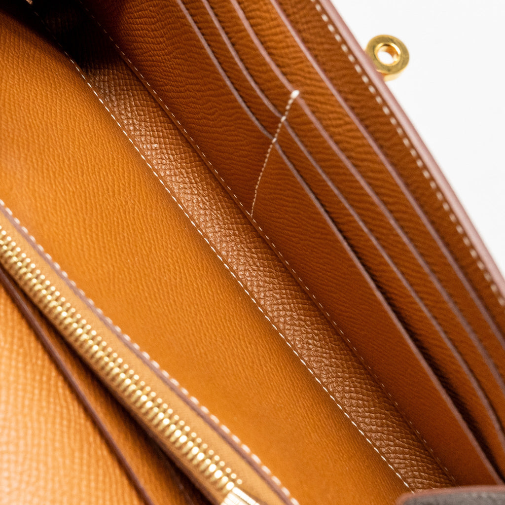 HEMES KELLY LONG WALLET EPSOM GOLD GHW