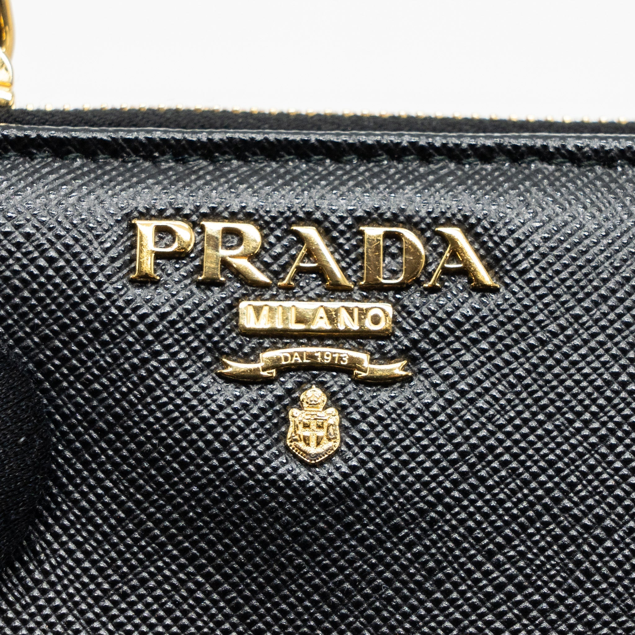 PRADA SMALL SAFFIANO LEATHER WALLET BLACK GHW