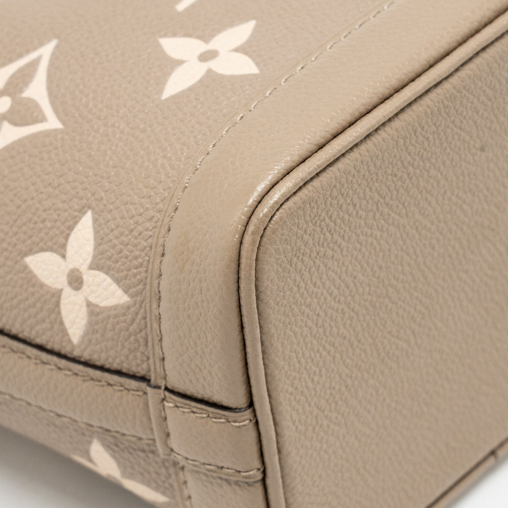 LOUIS VUITTON NANO NOE MONOGRAM EMPREINTE CALFSKIN LEATHER GREY GHW