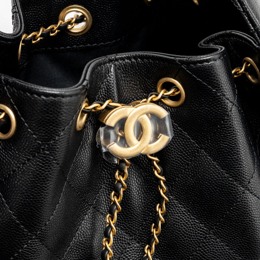 CHANEL SMALL 25 BAG CAVIAR BLACK GHW (MICROCHIP)