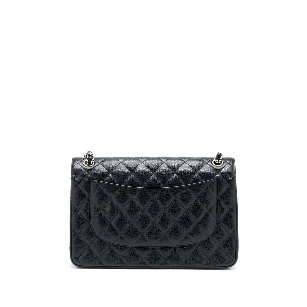 CHANEL CLASSIC JUMBO DOUBLE FLAP BAG CAVIAR BLACK SHW