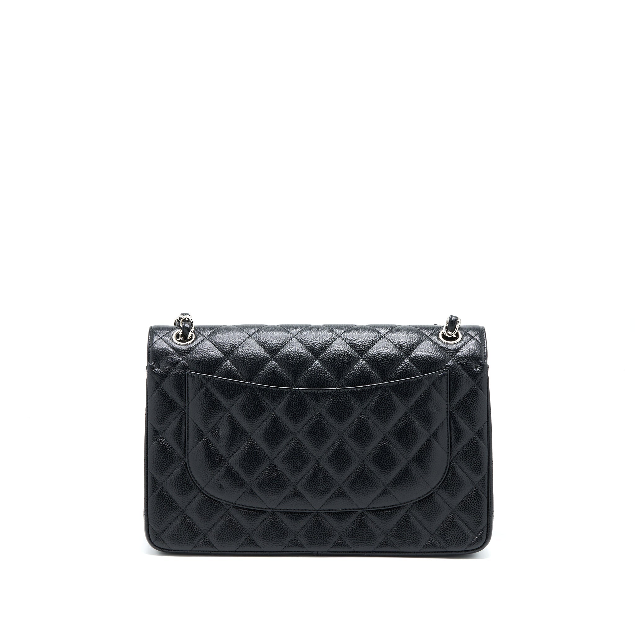 CHANEL CLASSIC JUMBO DOUBLE FLAP BAG CAVIAR BLACK SHW